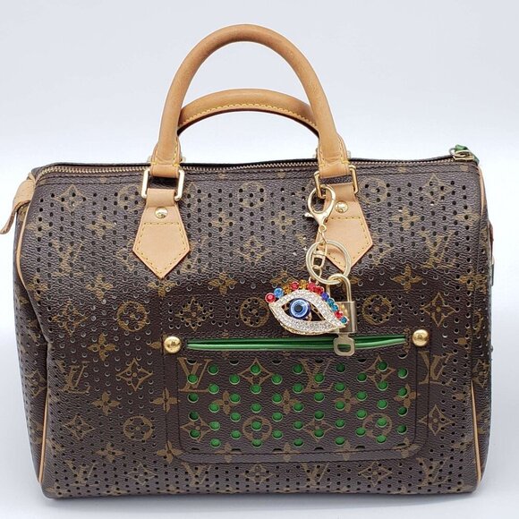 100% Auth Louis Vuitton Lock & Key with unbranded Bagcharm, Keycharm, Keychain - Picture 2 of 7